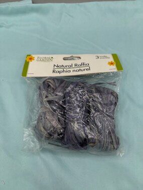 Floral Garden Bundle of 3 Blue Natural Raffia